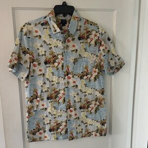 J. Crew Light Blue Tropical Print Button-Down Shirt